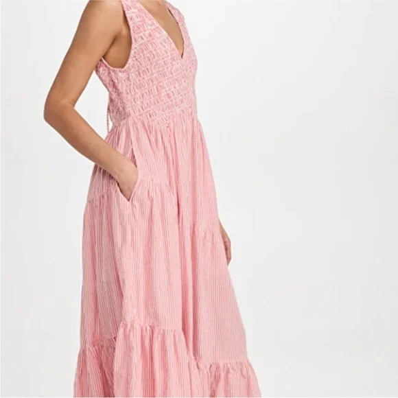 chinese dress ladies Free People Women's Juno Maxi Dress, Guava Combo, Pink, Stripe, S at Amazon  Women's Clothing store main image 0